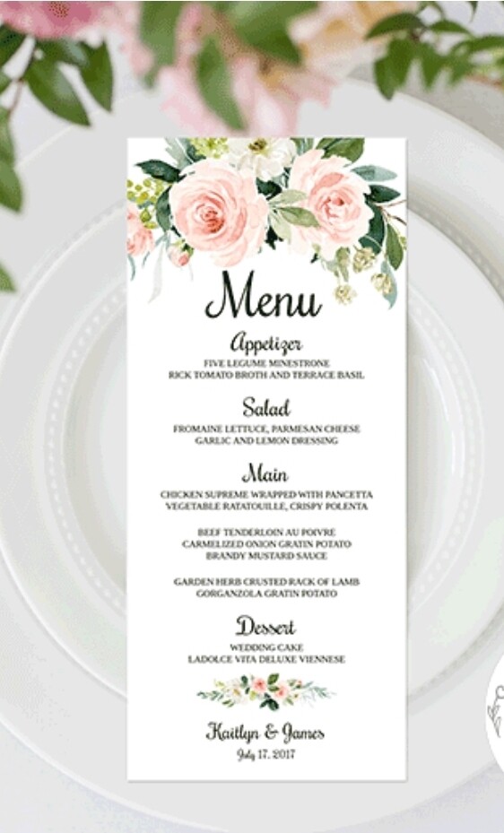 Menu cards