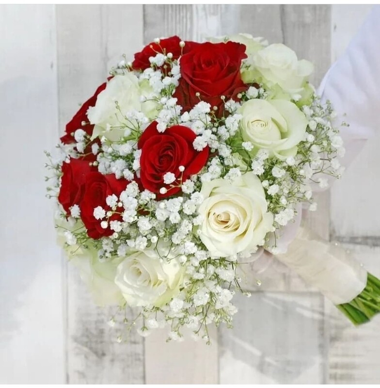 Fresh flowers round bride bouquet