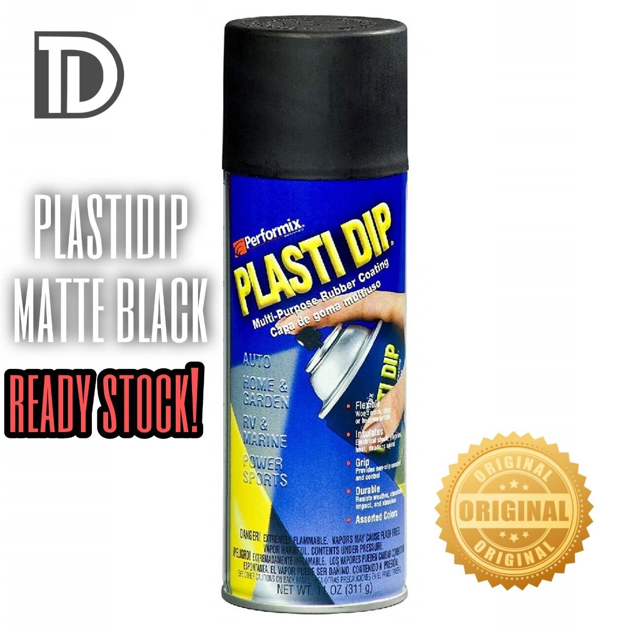 Plastidip Rubber Paint (Matte Black) Plasti Dip Matt Black Aerosol Paint Removable Paint Protective Coating DIY Spray Paint Made in USA