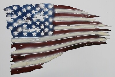 Distressed American Battle Flag Handcrafted Custom Metal Art