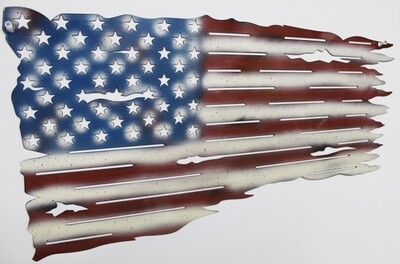 Distressed American Flag Handcrafted Custom Metal Art