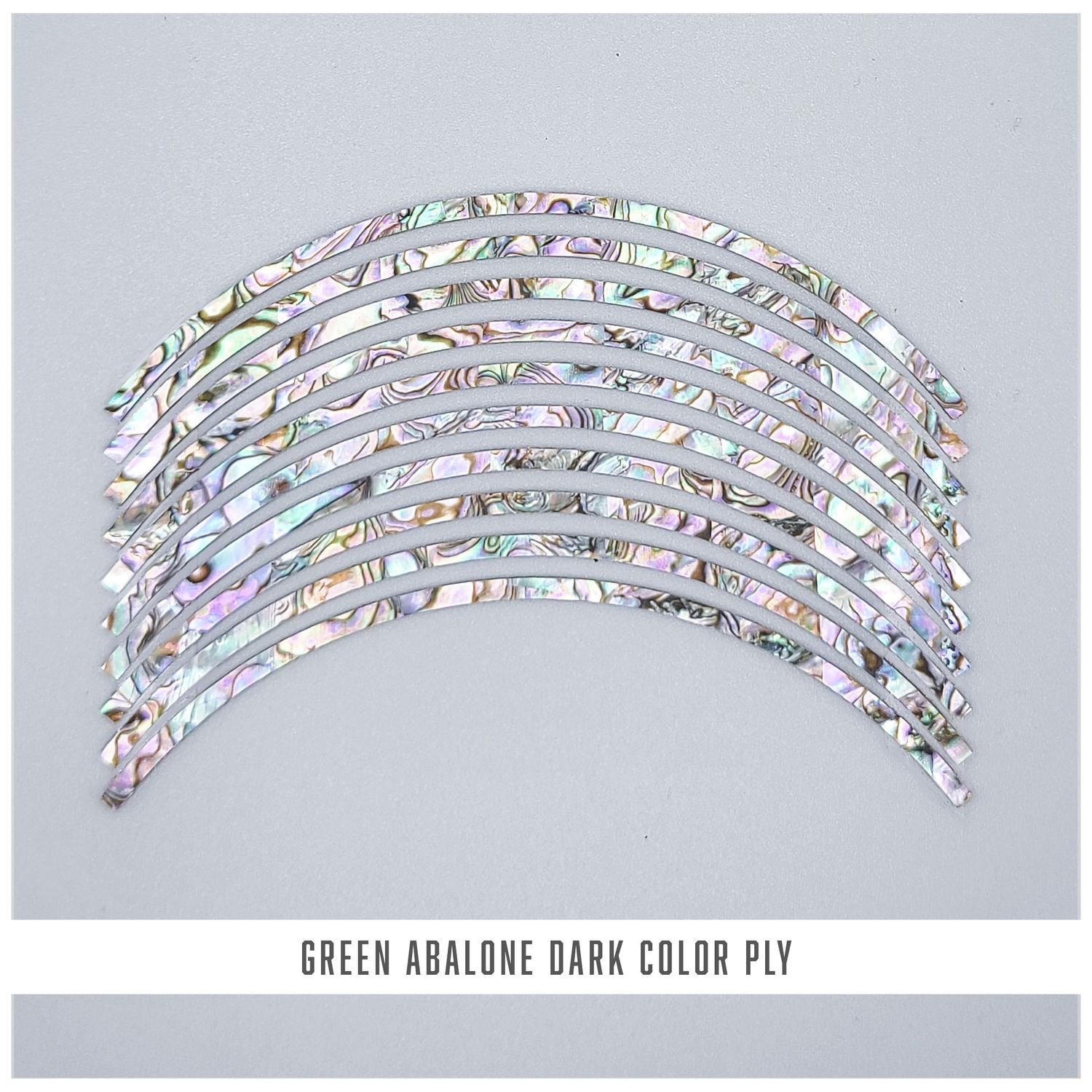 Curved Strips: Green Abalone Dark Color Ply
