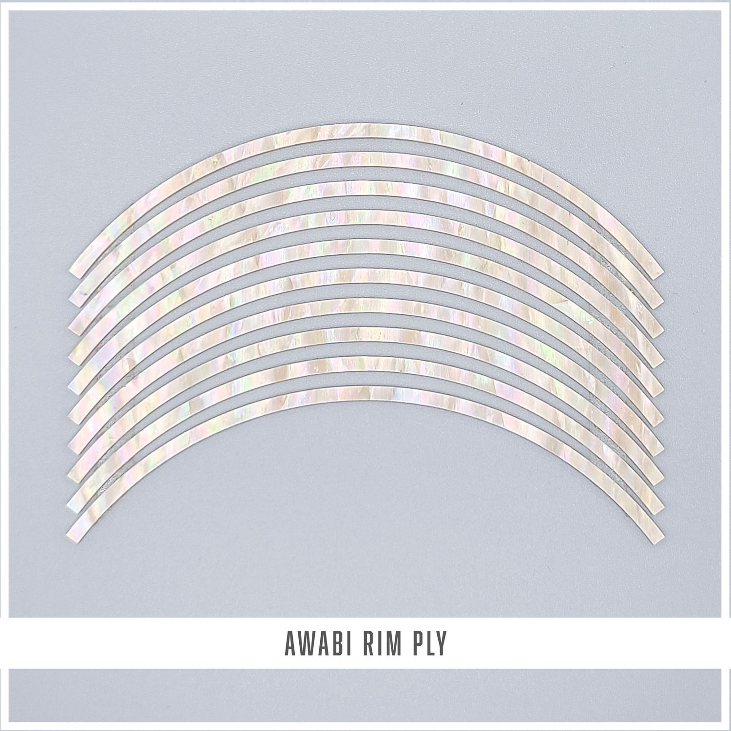 Curved Strips: Korean Awabi Abalone Rim Ply