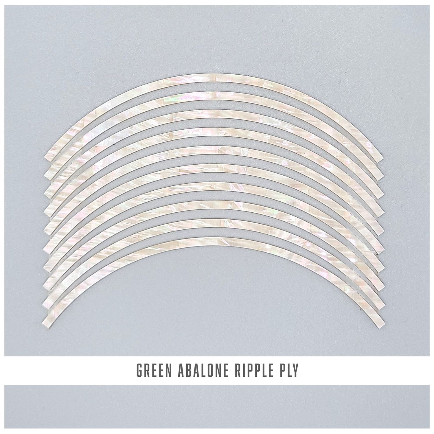 Curved Strips: Green Abalone Rippled Ply