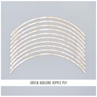 Curved Strips: Green Abalone Rippled Ply