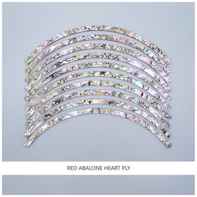 Curved Strips: Red Abalone Heart Ply