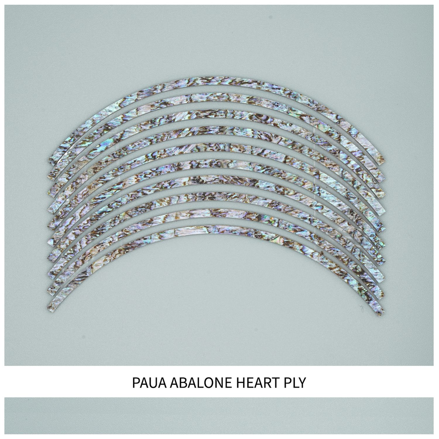 Curved Strips: Paua Abalone Heart Ply