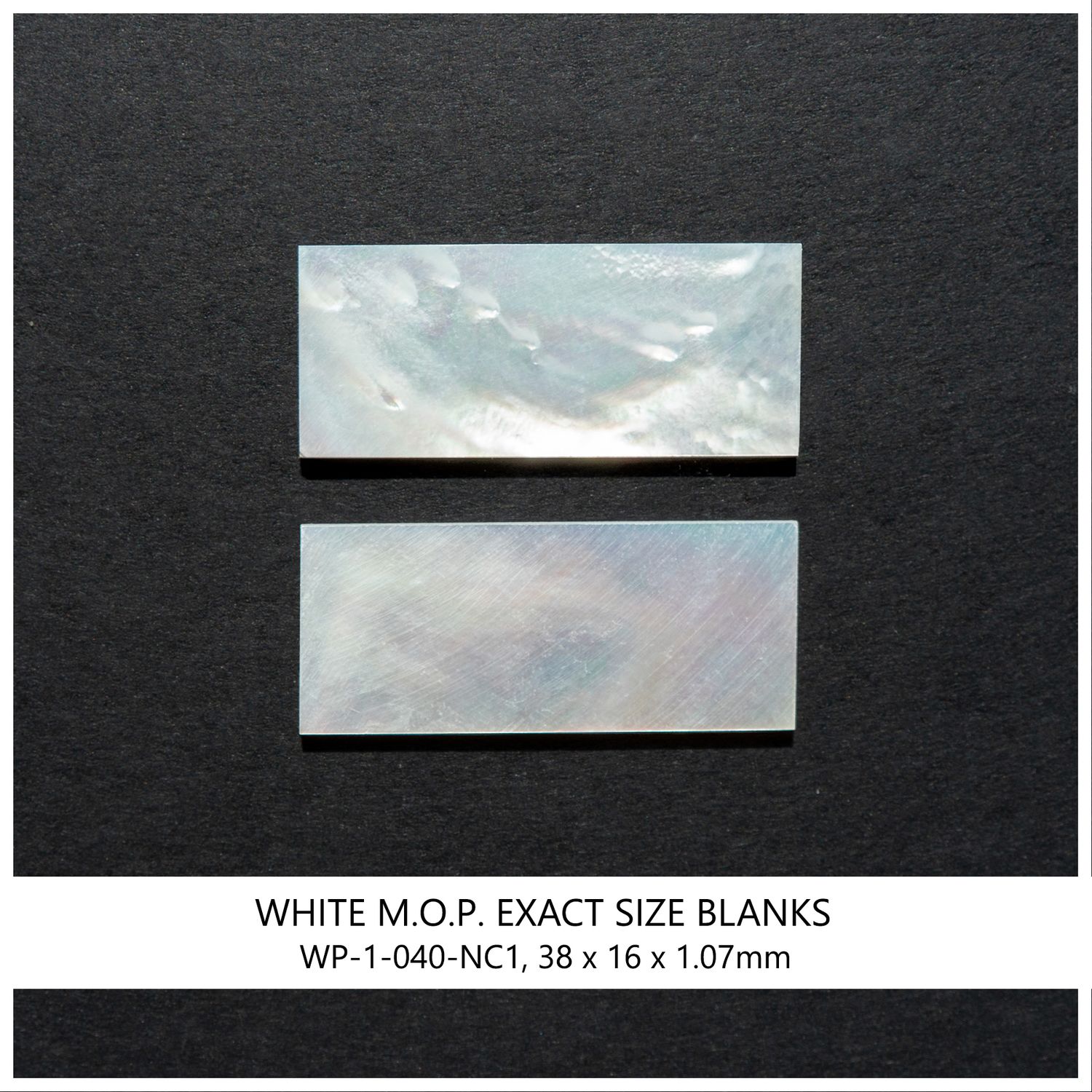 Exact Size Blanks, White M.O.P., Solid
