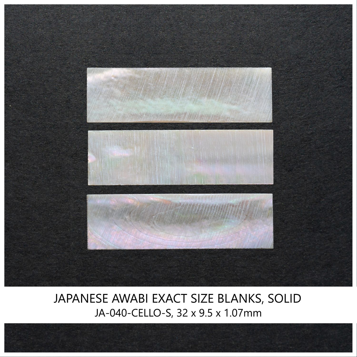 Exact Size Blanks, Japanese Awabi Abalone, Laminated & Solid