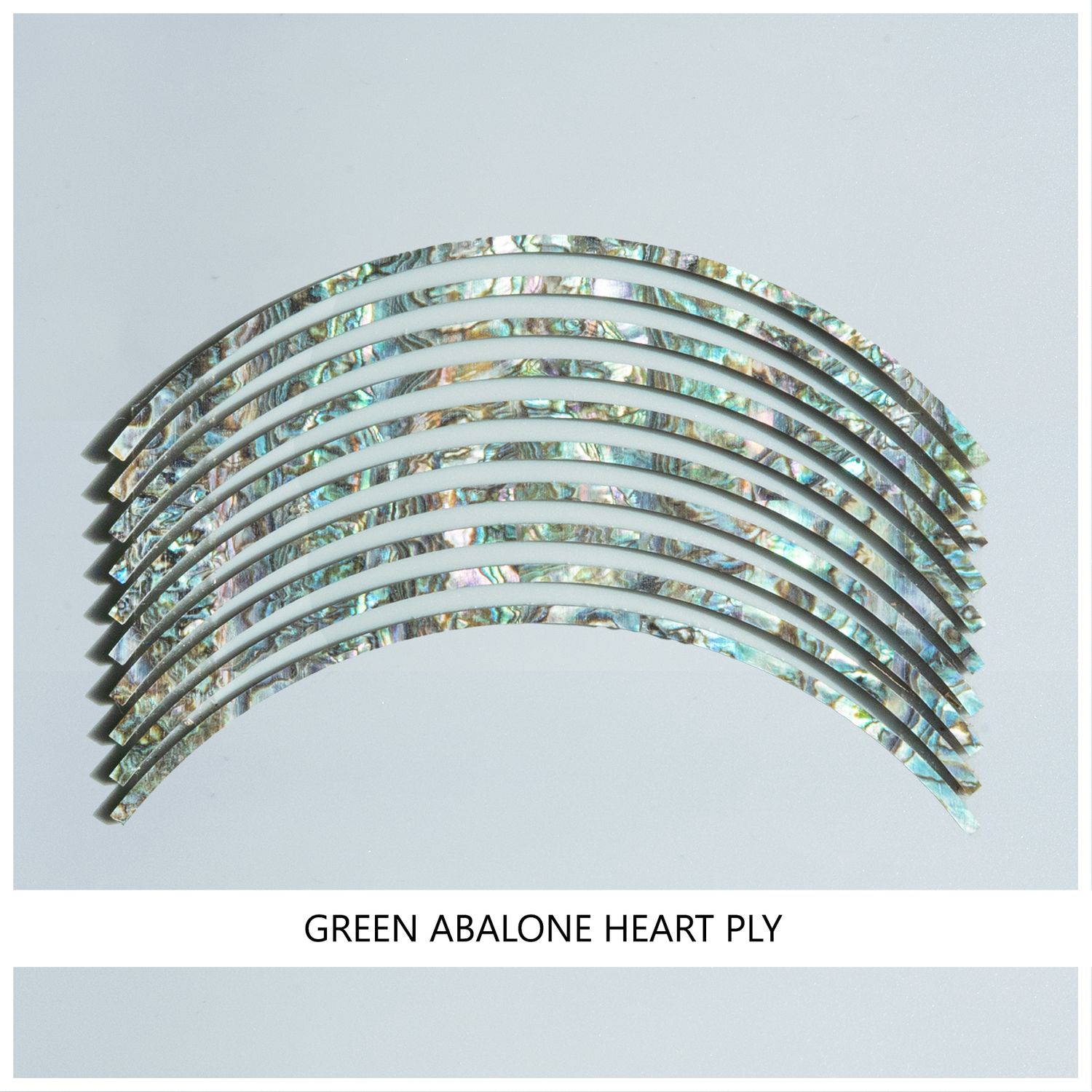 Curved Strips: Green Abalone Heart Ply