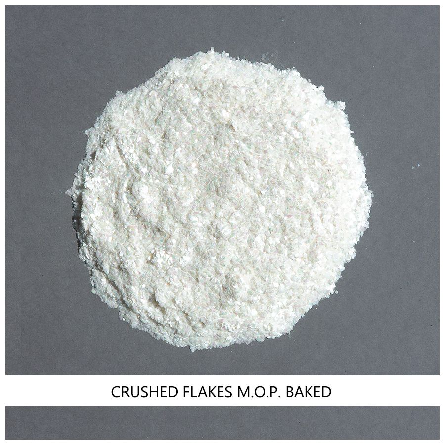 Crushed Shell Flakes, White M.O.P., baked