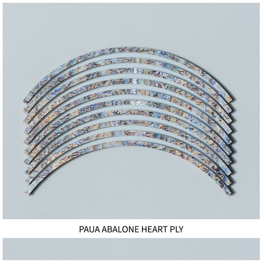 Curved Strips: Paua Abalone Heart Ply
