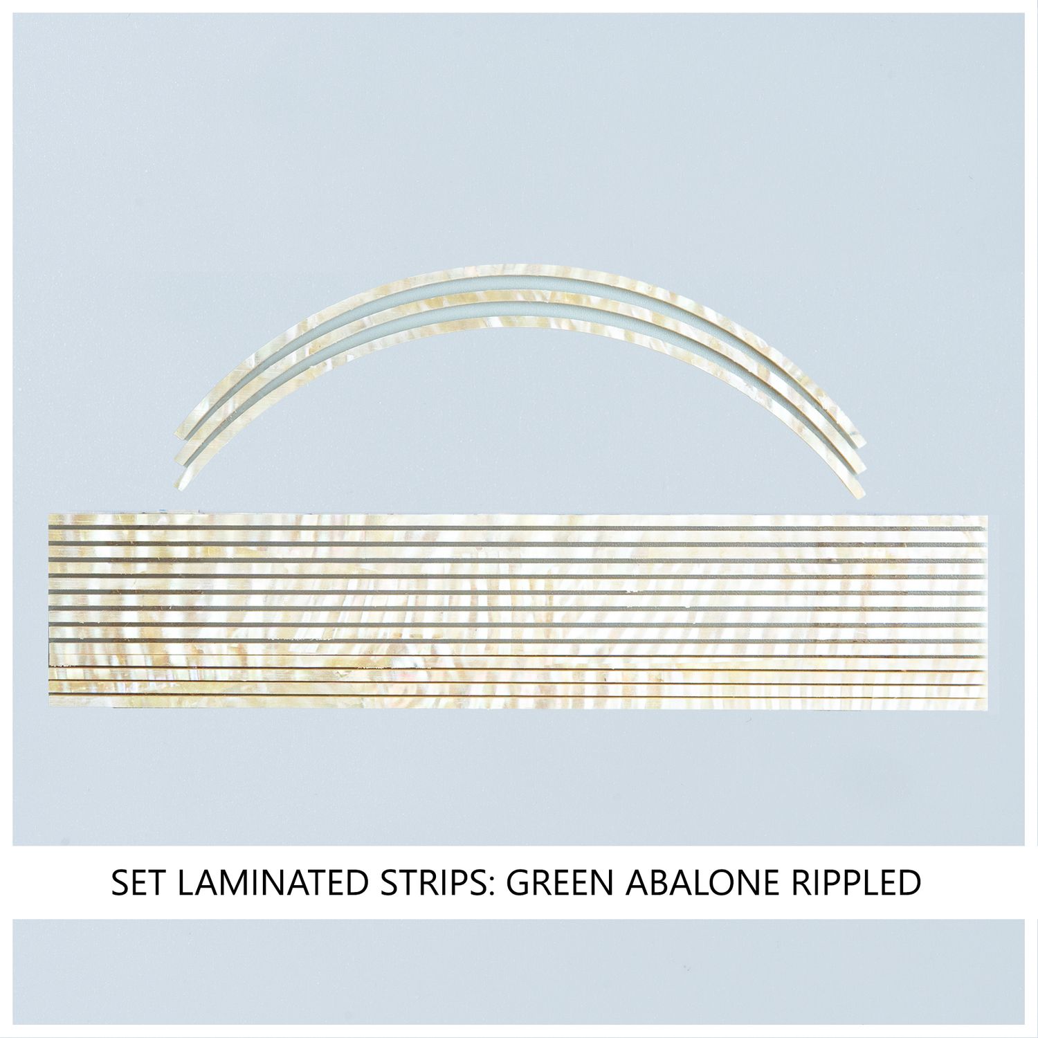 Laminated Strip Set: Green Abalone Rippled