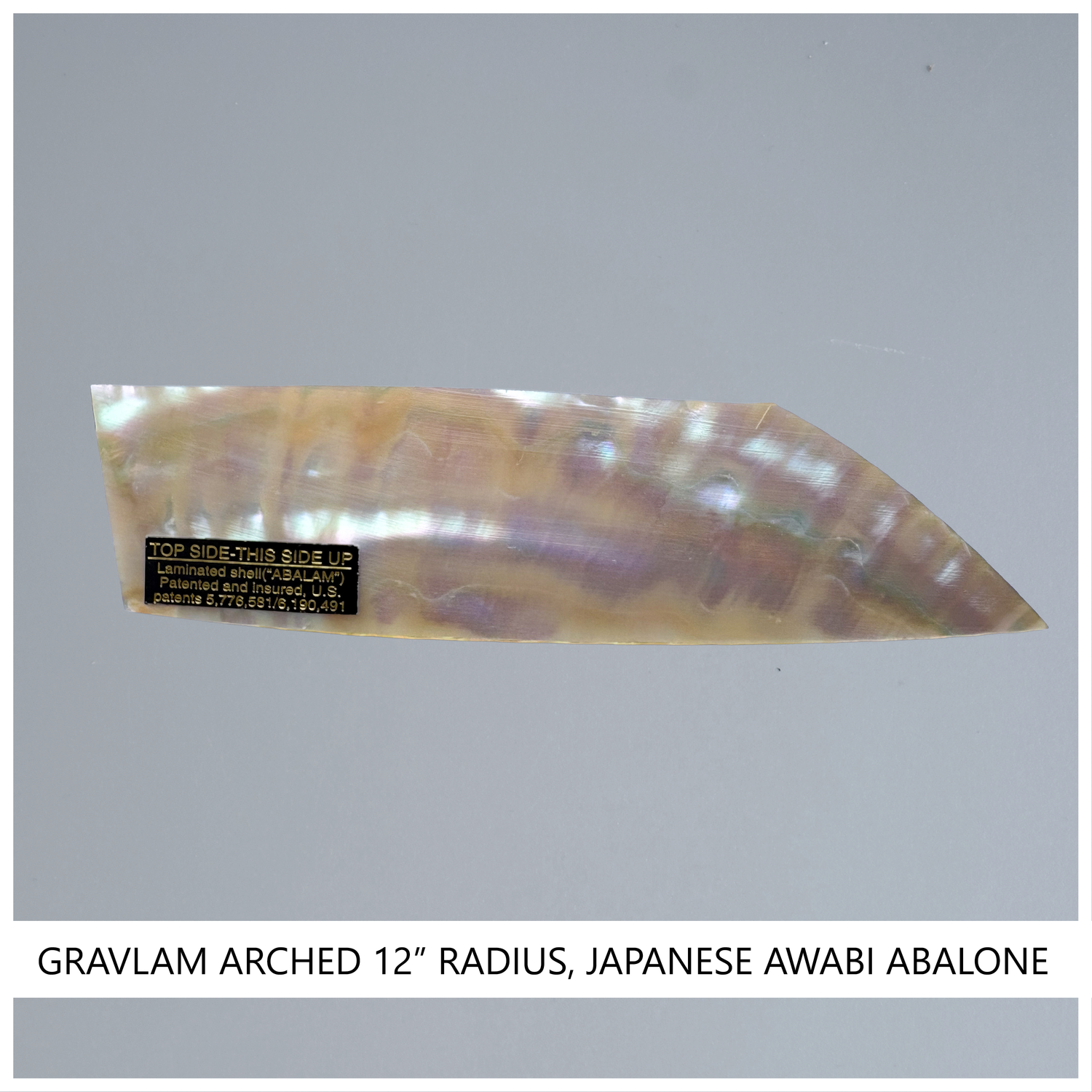 Gravlam: Arched 12" Radius, Type: G-12-AW - Gravlam Arched 12” Radius: Japanese Awabi Abalone (Haliotis madaka; Japan), Sold Per Ounce, Pieces Vary In Size
