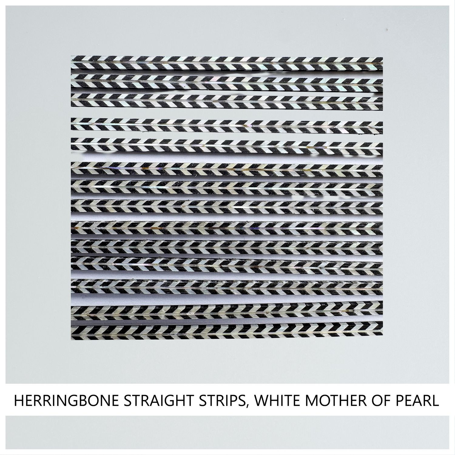 Herringbone Straight Strips: White M.O.P