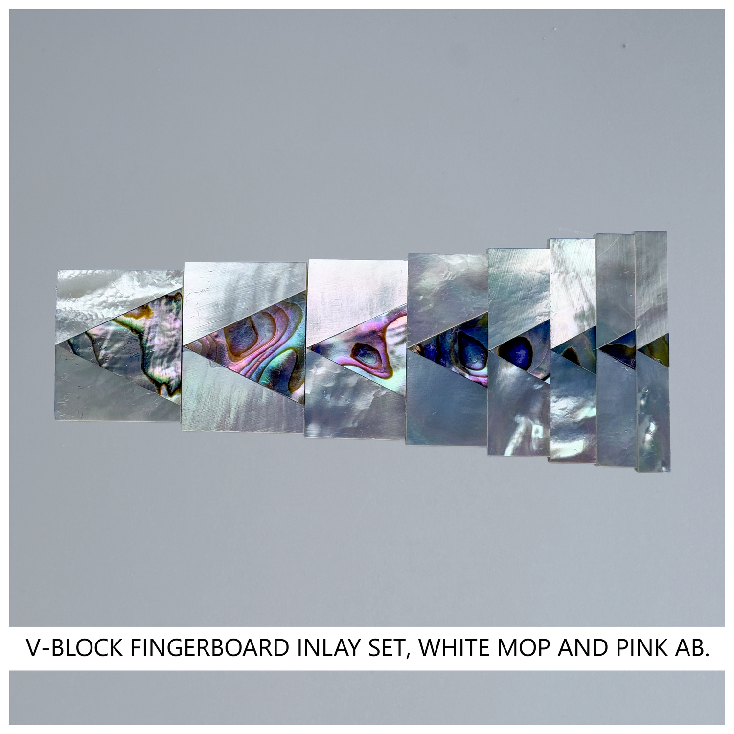 V-Bock Fingerboard Inlay Sets: Paua Abalone and Pink Abalone