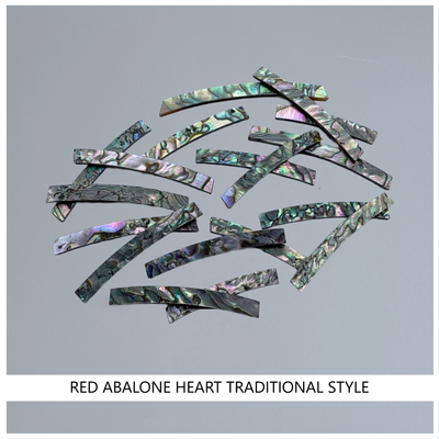 Curved Strips: Red Abalone Heart Traditional Style