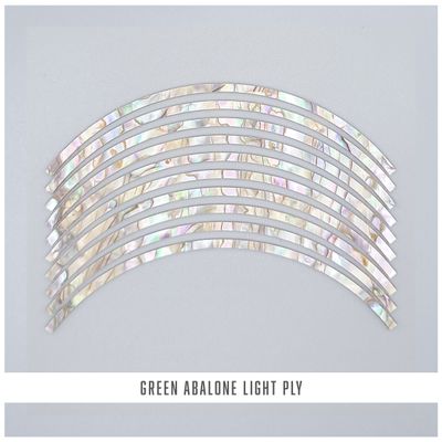 Curved Strips: Green Abalone Light Color Ply Curved Strips: Green Abalone Light Color Ply