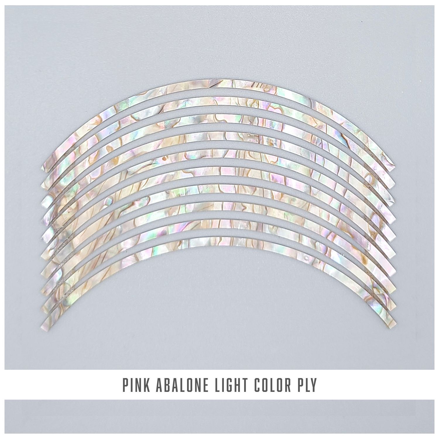 Curved Strips: Pink Abalone Light Color Ply Curved Strips: Pink Abalone Light Color Ply