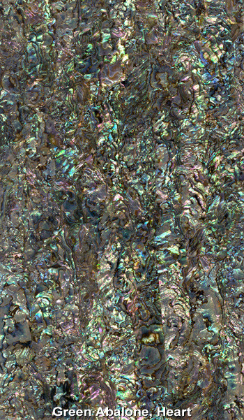 Veneer Ply Sheet: Green Abalone Heart Veneer Ply Sheet: Green Abalone Heart