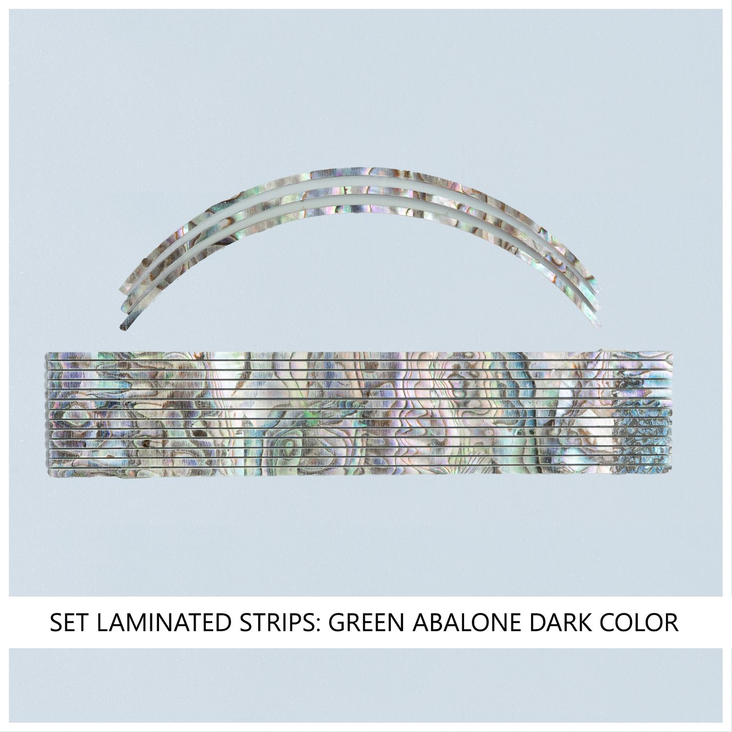 Laminated Strip Set: Green Abalone, Dark Color Laminated Strip Set: Green Abalone, Dark Color