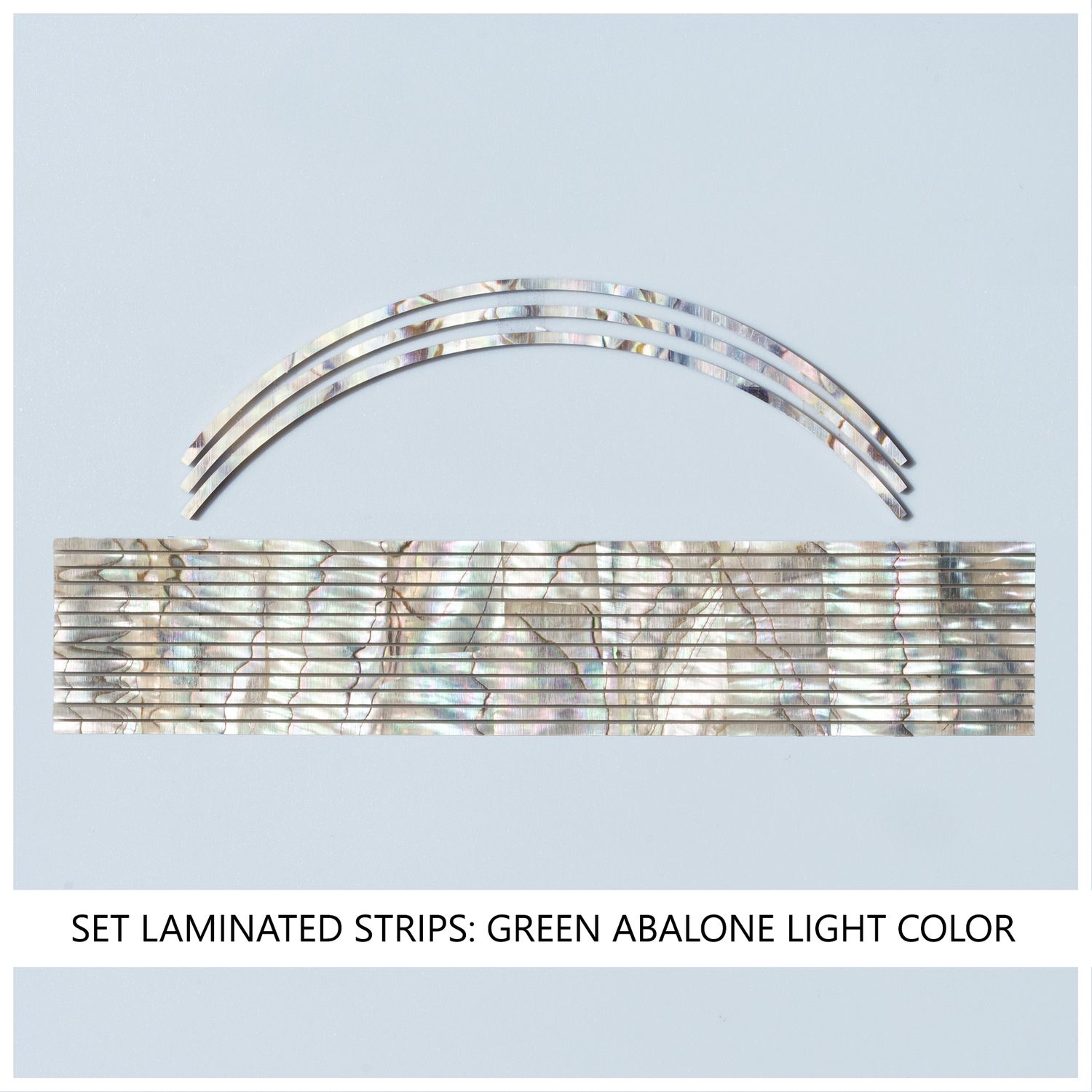 Laminated Strip Set: Green Abalone, Light Color Laminated Strip Set: Green Abalone, Light Color