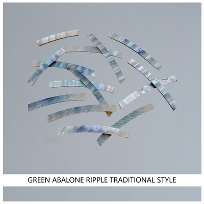 Curved Strips: Green Abalone Ripple Traditional Style