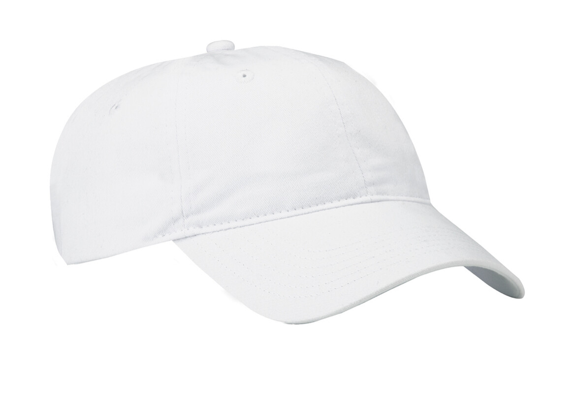 Low Profile White Embroidered Hat
