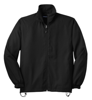 Full-Zip Black Wind Jacket
