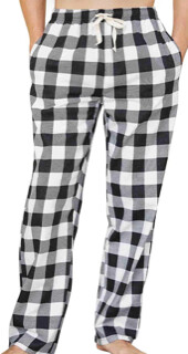 Black and White Buffalo Plaid Flannel Pants - Youth and Adult Available