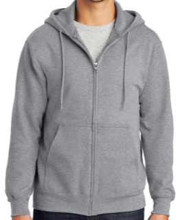 Cotton Fleece Full Zip Hoodie - Adult and Youth