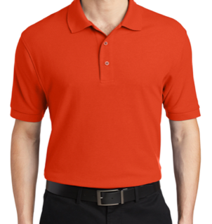 Orange Silk Touch Polo - Ladies/Adult