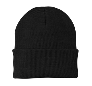 Black Embroidered Beanie