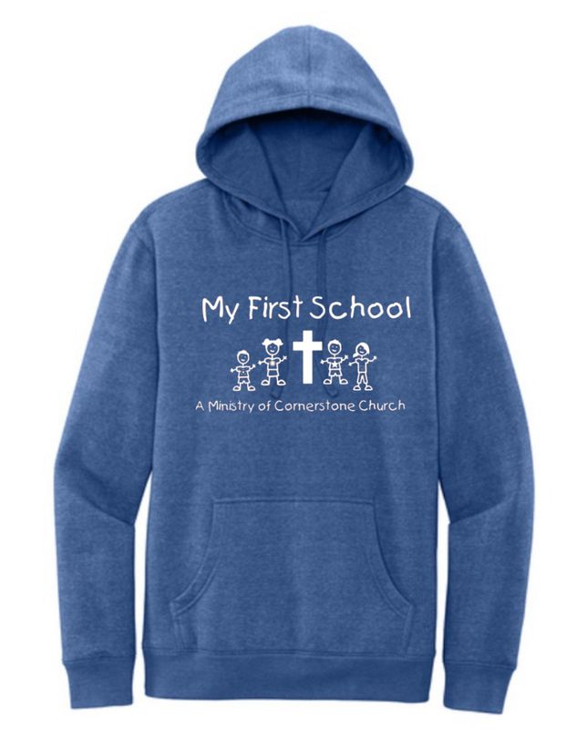My First School Heather Royal Fleece Pullover Hooded Sweatshirt - Youth and Toddler