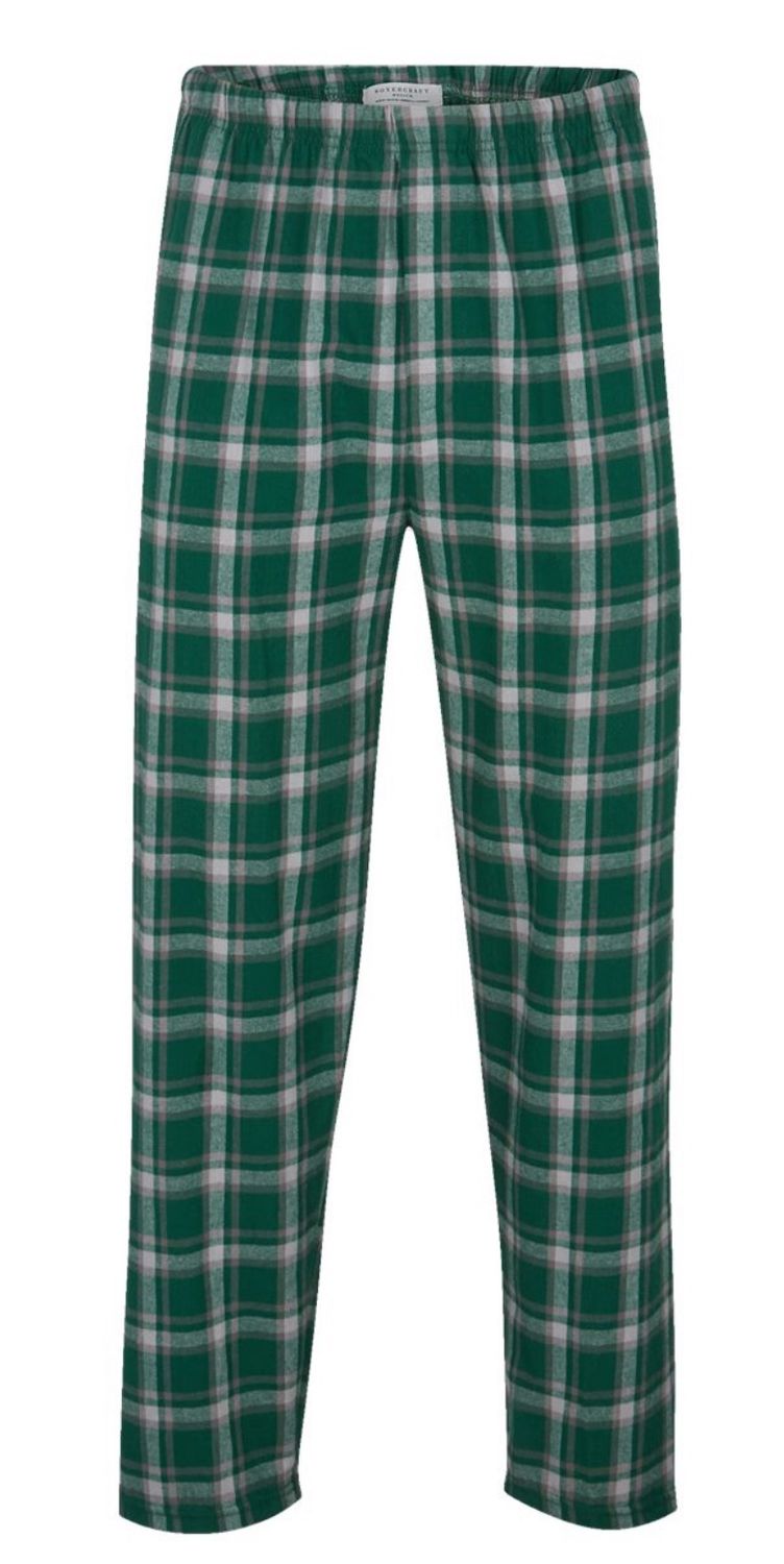 Forest &amp; White Plaid Flannel Pants - Youth and Adult Available