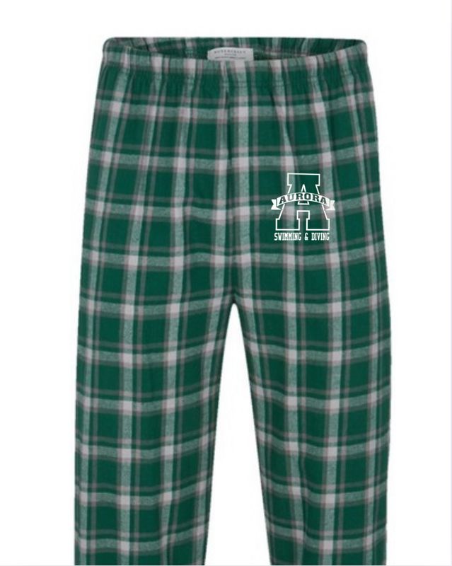 Forest &amp; White Plaid Flannel Pants - Youth and Adult Available