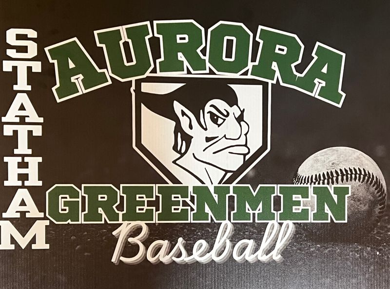 Aurora Greenmen Baseball Yard Sign with Stake