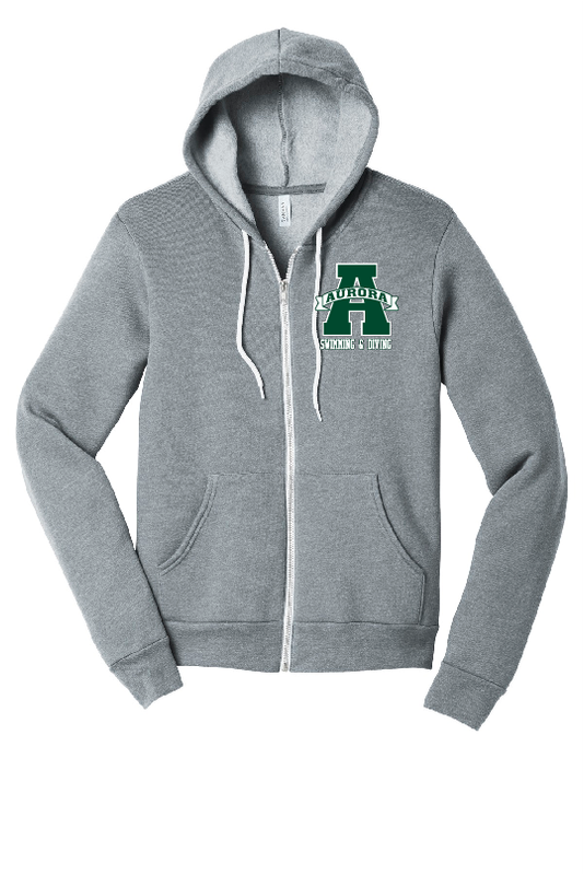 BELLA+CANVAS® Unisex Sponge Fleece Full-Zip Hoodie - Aurora Swim &amp; Diving