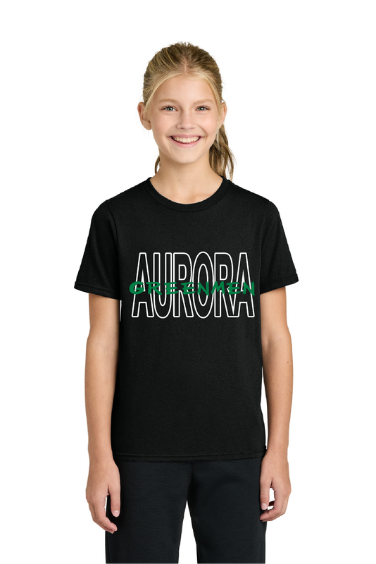 Aurora GREENMEN Outline Logo -  Short sleeve, Long sleeve, Crewneck &amp; Hoodies Available Youth, Adult, Ladies and Toddler