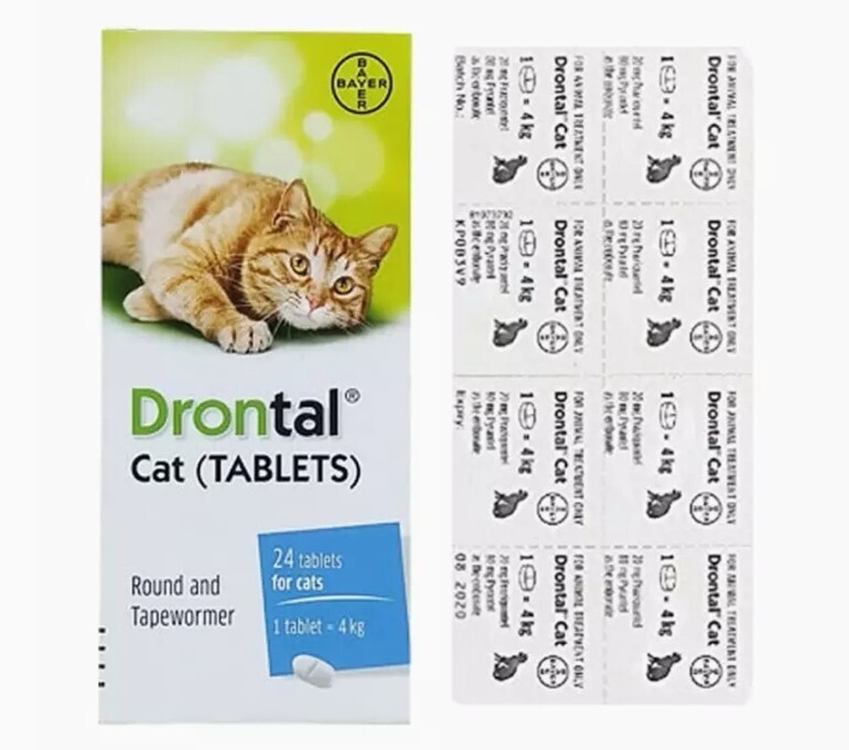 PetDrew l Drontal cat 24tablet (Roundworm & Tapeworm)