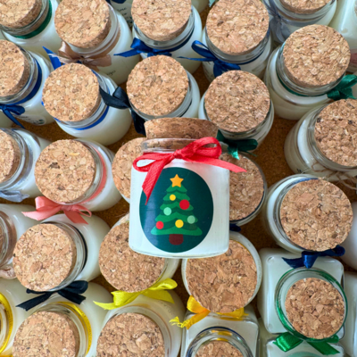 Bougies personnalisées avec petit bouchon en liège Noël 🎁