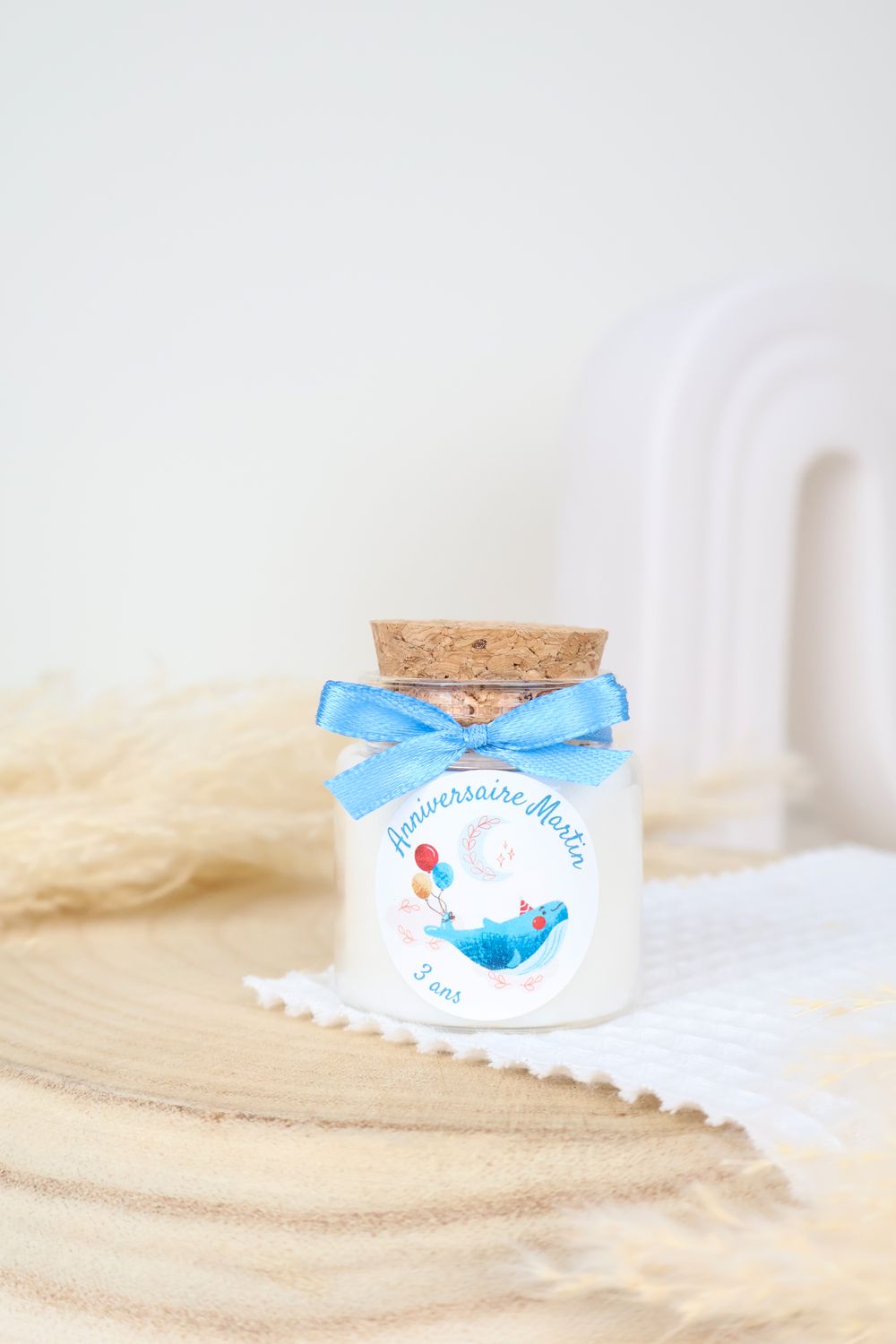 Bougies rondes bouchon liège pour anniversaire
