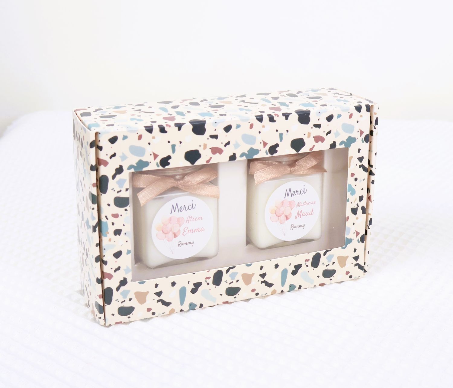 Coffret deux bougies Terrazzo