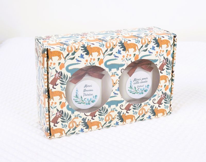 Coffret deux bougies Jungle
