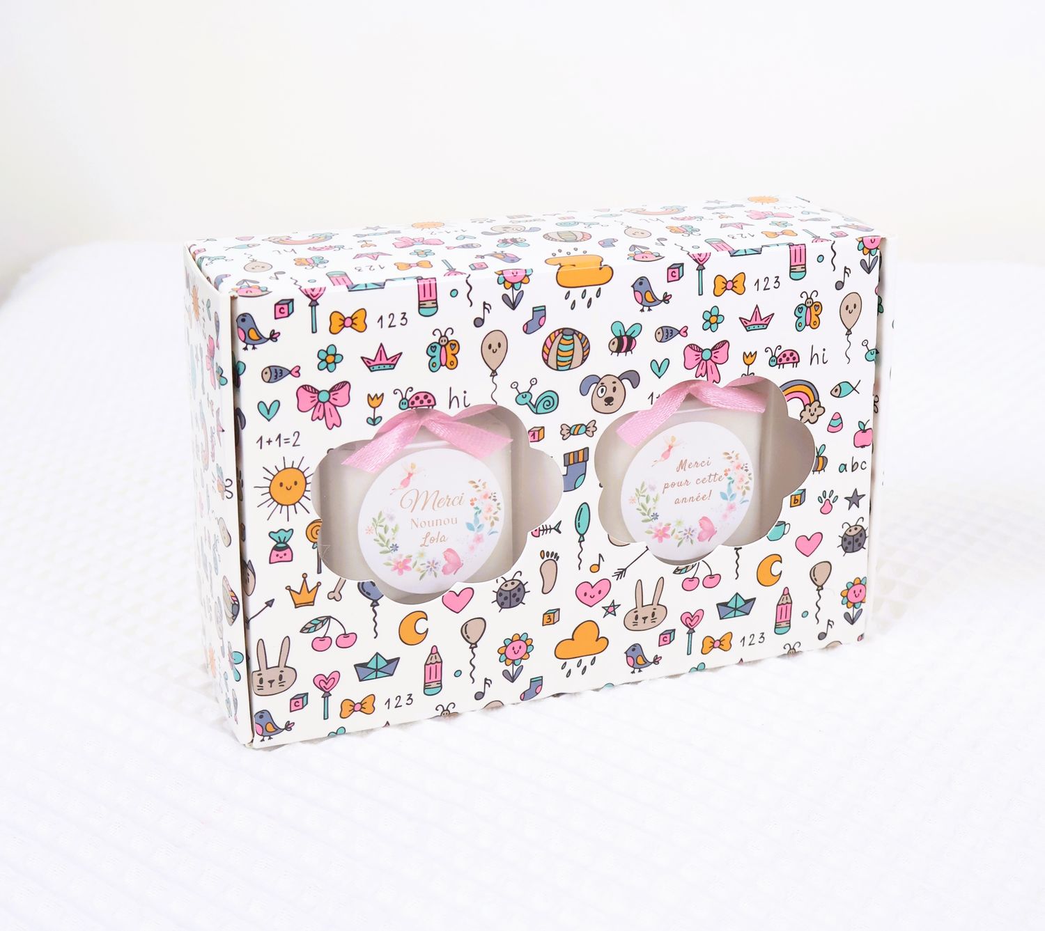 Coffret deux bougies cœurs