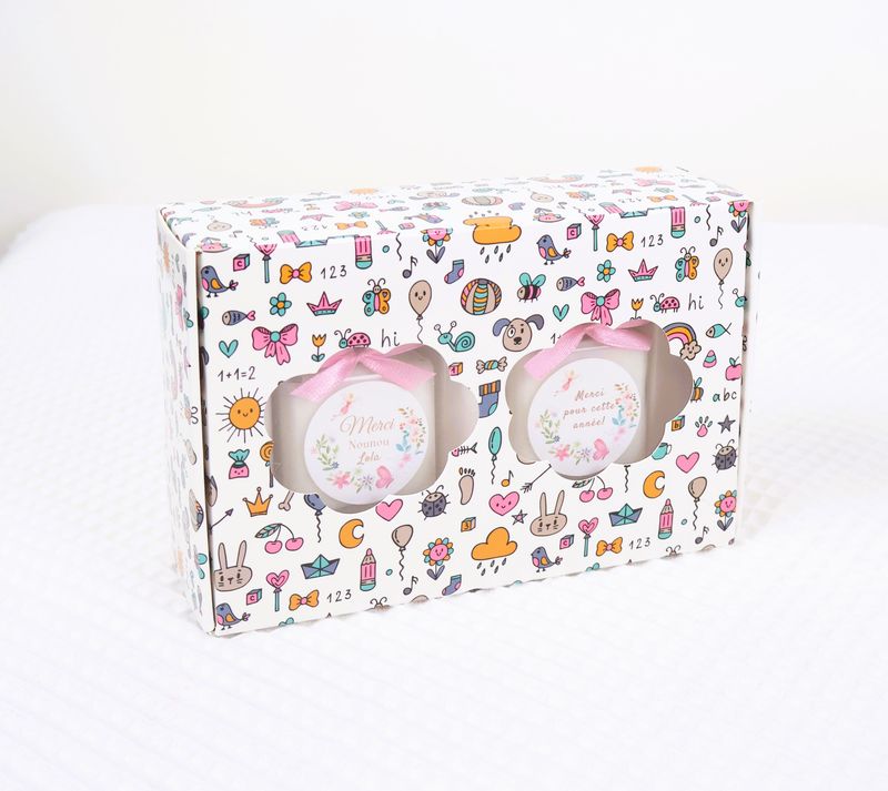 Coffret deux bougies cœurs