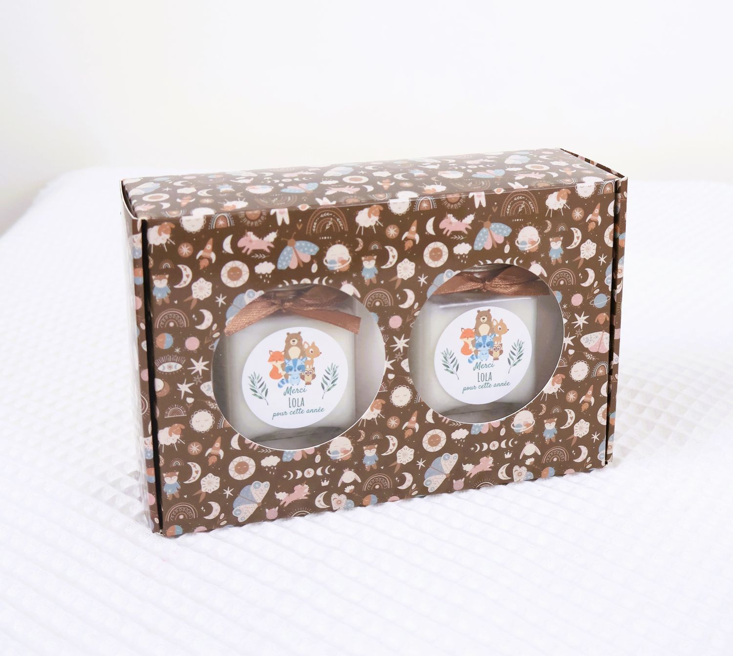 Coffret deux bougies cœurs