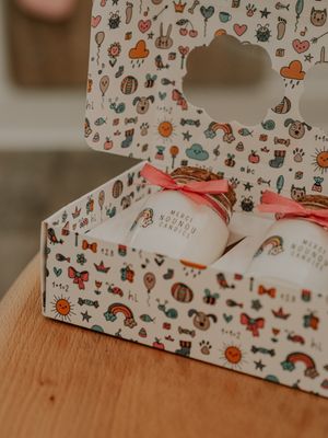 Coffret de deux bougies &quot;Petite enfance blanc&quot;