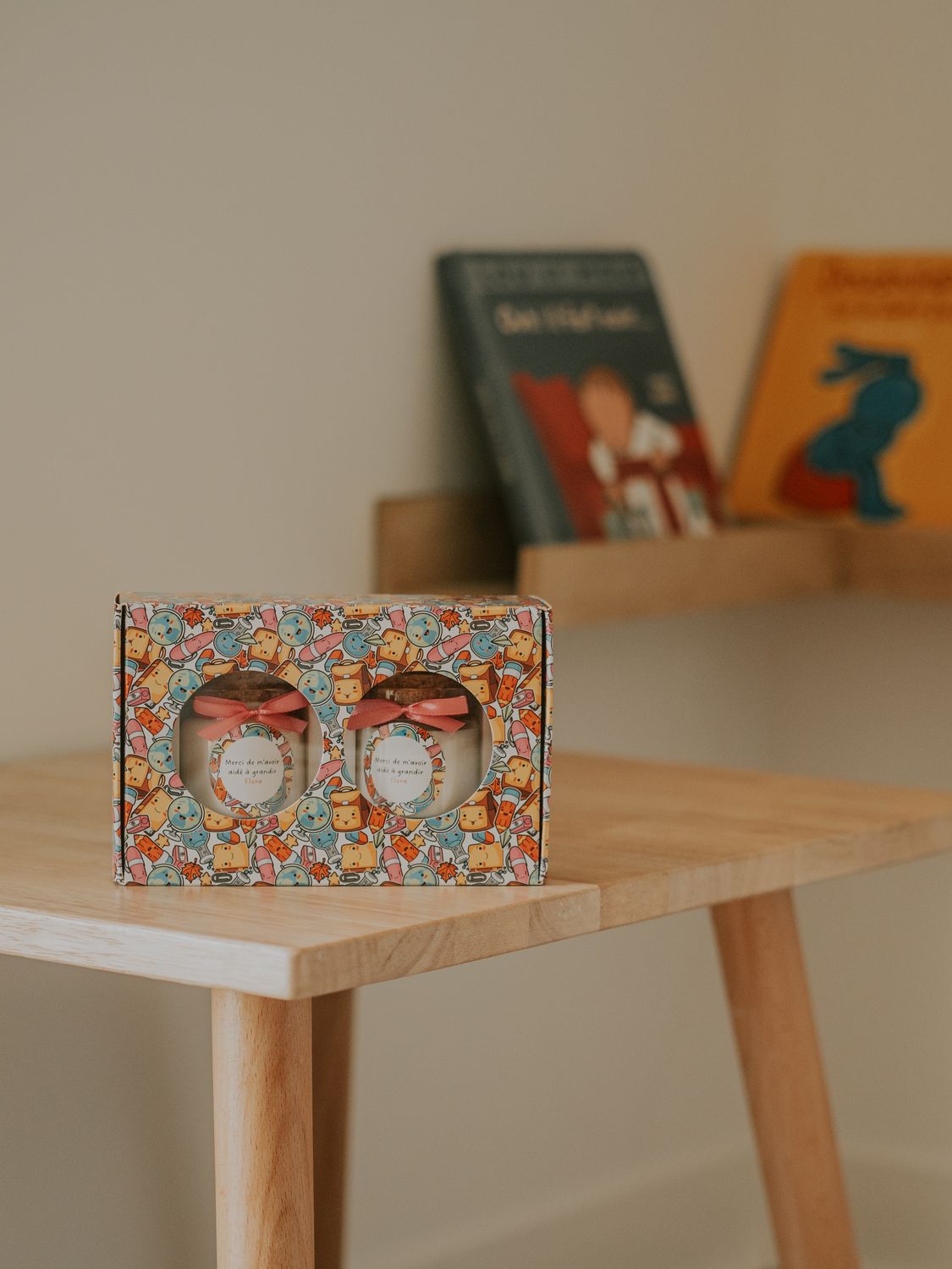 Coffret de deux bougies &quot;École&quot;