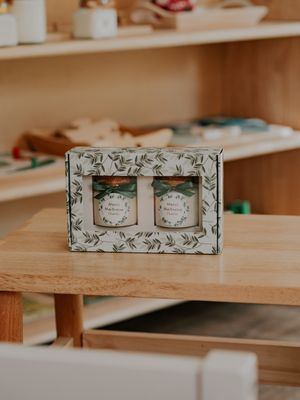 Coffret de deux bougies &quot;Feuilles&quot;